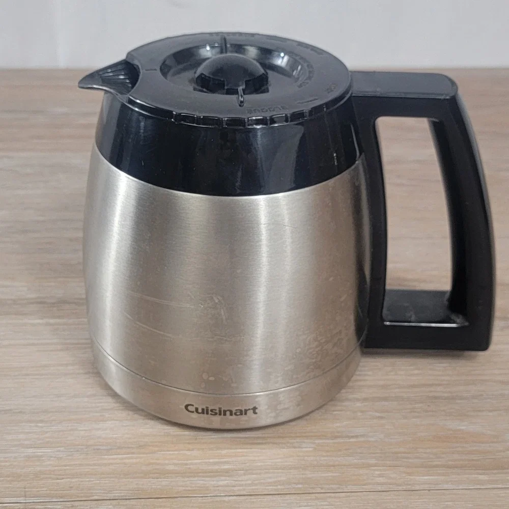 Cuisinart 10 Cup Thermal Carafe Replacement Stainless Steel Coffee Pot Black Lid